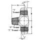 Steel Adapter, 1/8-27 Male NPT Branch To 1/2-20 Male JIC 37 deg Flare Run, Tee