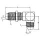 Steel Adapter, 7/16-20 Male JIC 37 deg Flare To 7/16-20 Male JIC 37 deg Flare, 90 deg Elbow Bulkhead