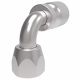 Steel Crimp 1 Wire Braid Reduced Bore Fitting, 3/4-16 Female JIC 37 deg Flare Swivel, -08 Hose, 90 deg Elbow