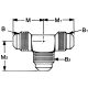 Brass Adapter, 0.38 Inch Male SAE 45 deg Flare Run To 0.38 Inch Male SAE 45 deg Flare Branch, Tee