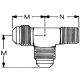 Brass Adapter, 1/4-18 Male NPT Run To 5/8-18 Male SAE 45 deg Flare Run & Branch, Tee