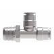 Brass Push>Connect Tube Fitting, 0.38 Inch Tube OD Run & Branch To 3/8-18 Male NPT Swivel Run, Tee
