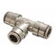 Brass Push>Connect Metric Tube Fitting, 4.00 mm Tube OD Union Tee