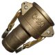 Brass Cam & Groove Coupler, Female Half, 3 Inch Hose Shank