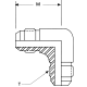 Stainless Steel Adapter, 9/16-18 Male JIC 37 deg Flare To 9/16-18 Male JIC 37 deg Flare, 90 deg Elbow