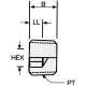 Stainless Steel Adapter, 1/4-18 Male NPT Countersunk Hex Plug