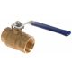 2BVL Series Brass Ball Valve, 1-1/2 NPT Ports, Up To 362.00 PSI, Carbon Steel, zinc plated handle