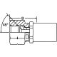 Brass Marine Steering Crimp Fitting, 5/8-18 Female SAE 45 deg Flare Swivel, -06 Hose, Straight