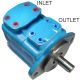 35VQ Series Vane Pump, 35 Ring Size, 14 Tooth SAE C Splined Shaft, Outlet 90 deg CW from Outlet, CW Rotation