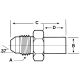 Steel Adapter, 1-5/16-12 Male JIC 37 deg Flare To  Metric Stand Pipe, Straight
