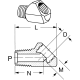 Brass Adapter, 0.50 Female 42 deg Inverted Flare To .375 Male NPT, 45 deg Elbow