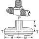 Brass Adapter, 5/8-18 Male SAE 45 deg Flare Run To 1/4-18 Male NPT Branch, Tee