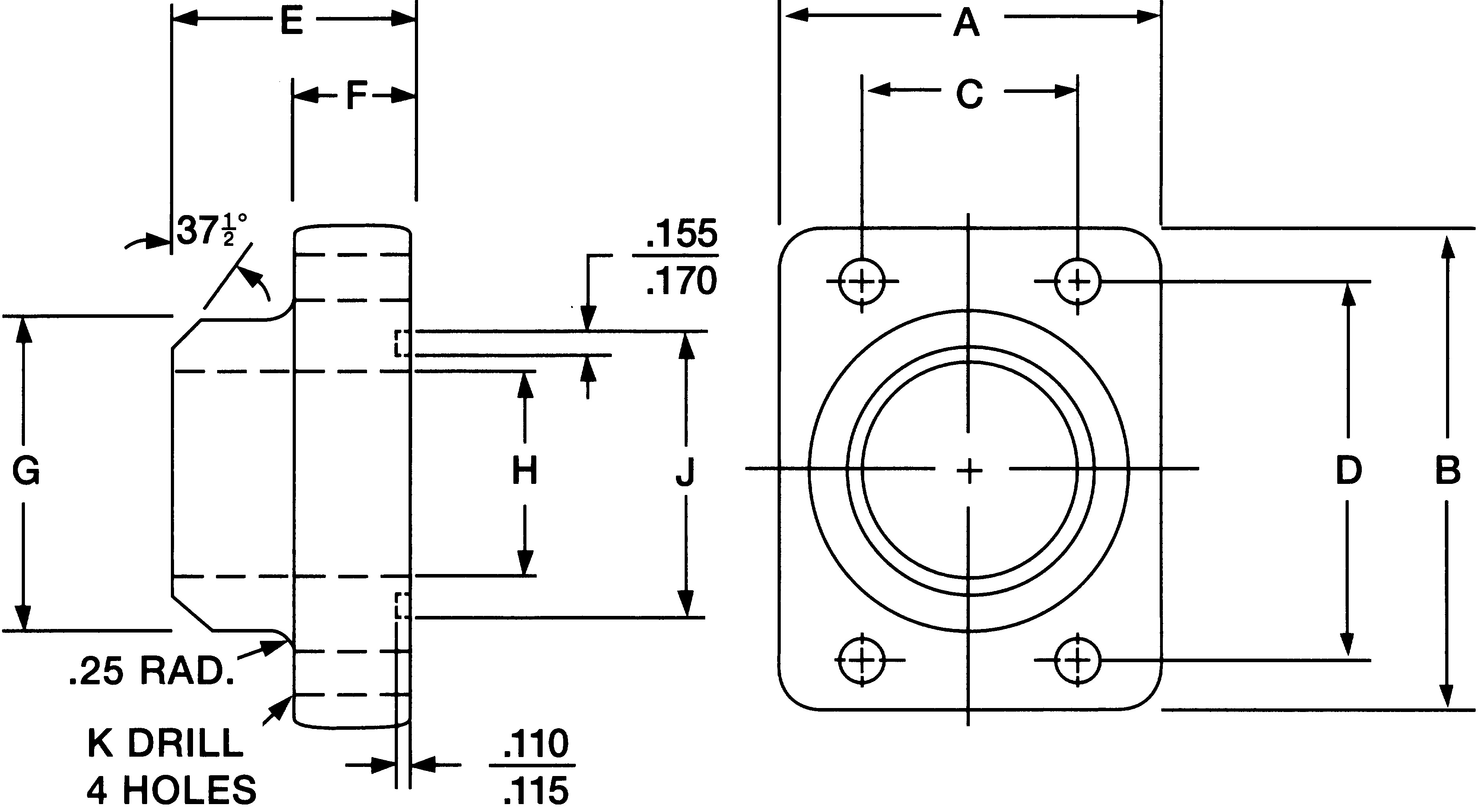 ANCHOR FLUID POWER Steel Code 62 Flange To Pipe Adapter W3032U