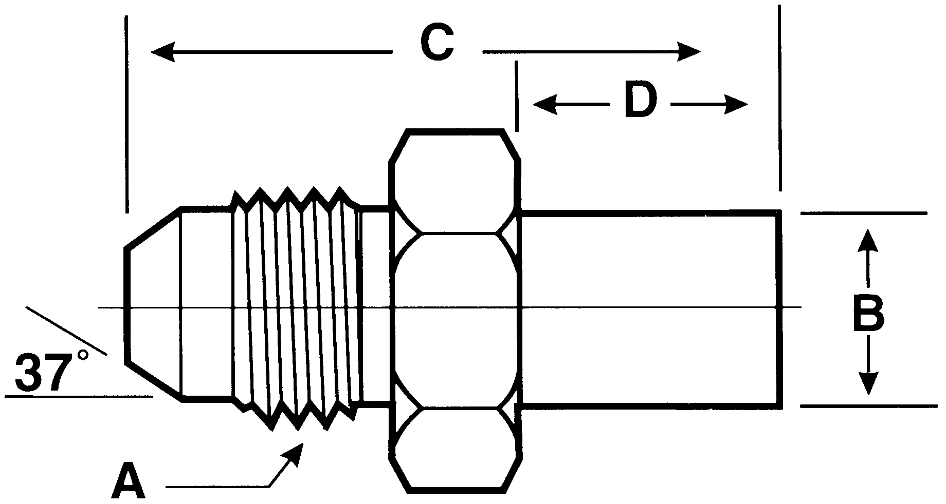 FLUID ROUTING SOLUTIONS, INC Steel Male JIC To Stand Pipe Adapter