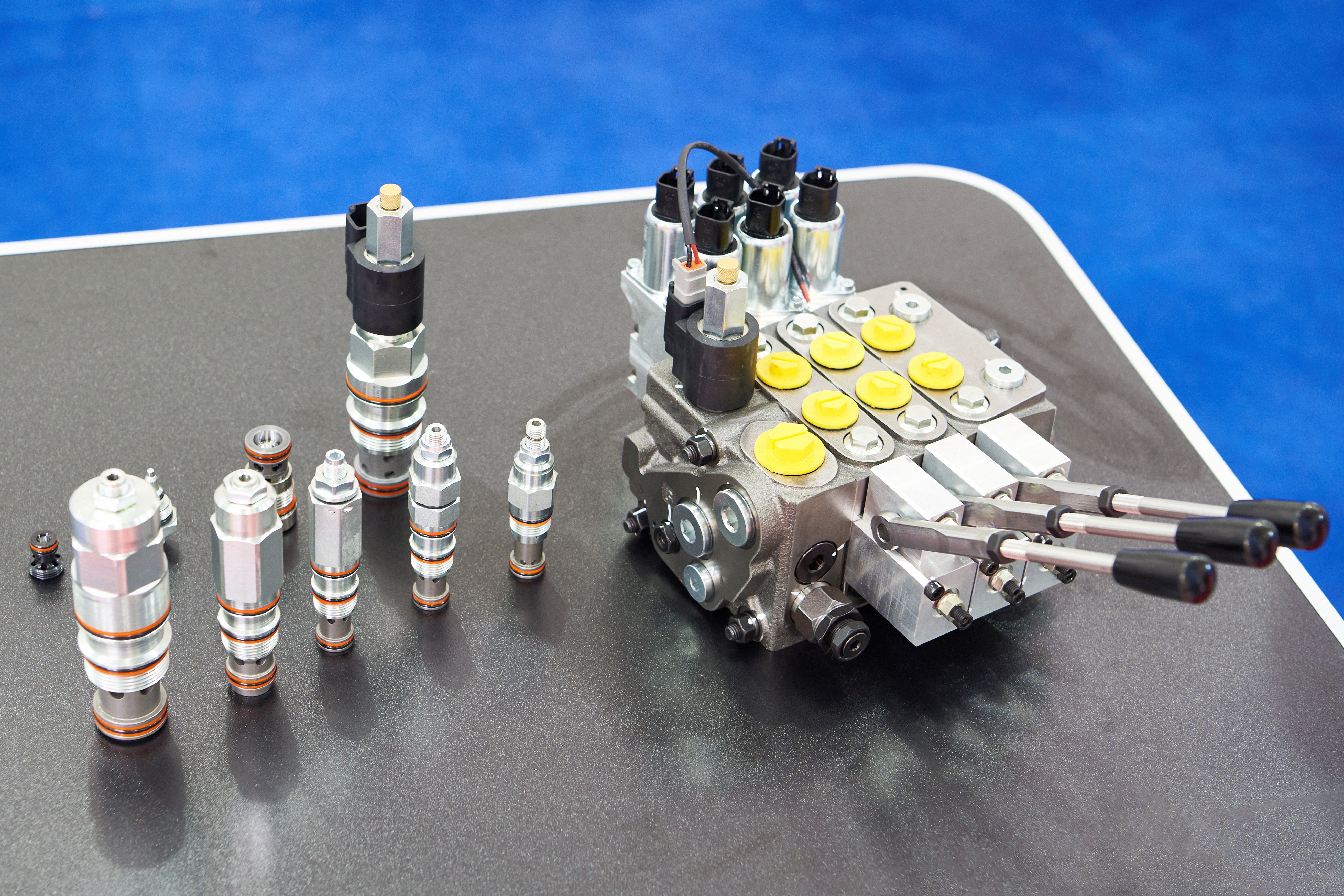 Hydraulic directional control valve and screw-in cartridge valves