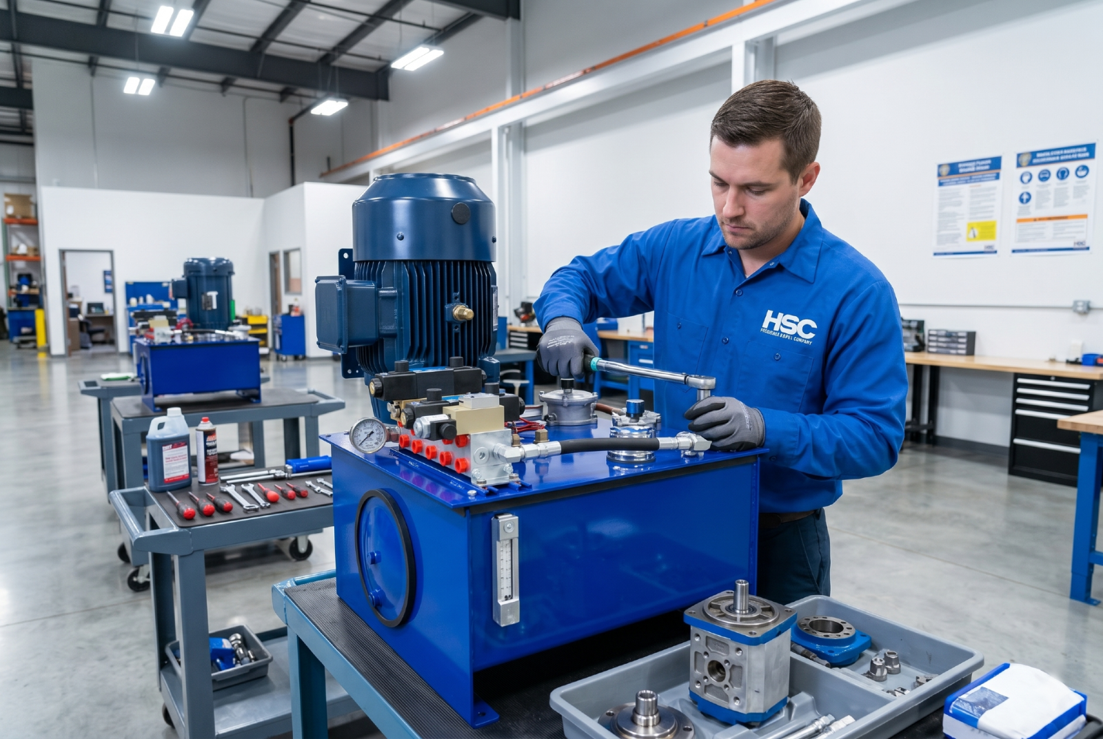Technician Building HPU Unit