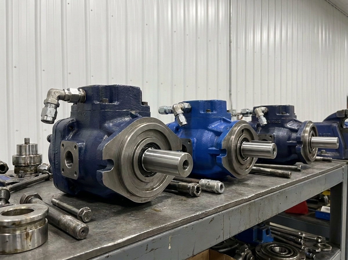 HSC reconfiguring Danfoss axial piston pumps with custom shafts and ports